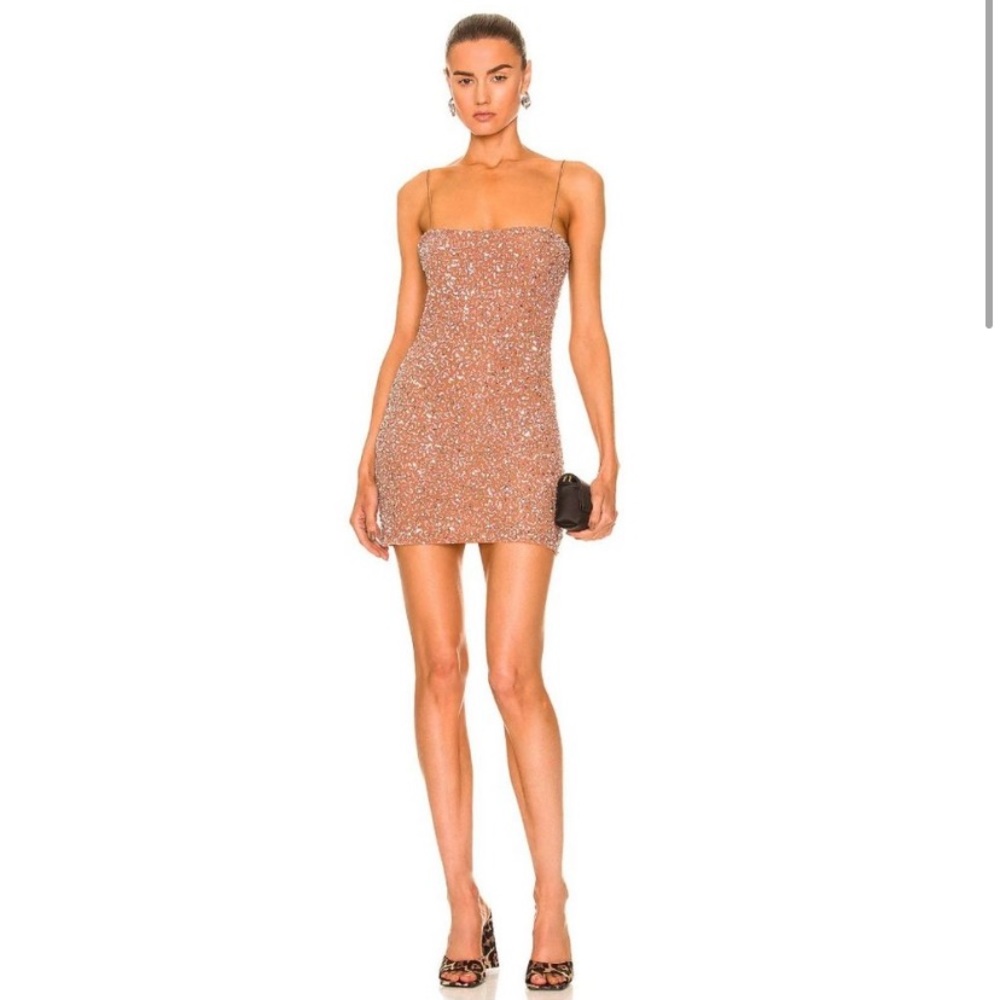 Retrofete Dionne Dress Silver & Nude Women's Size Small